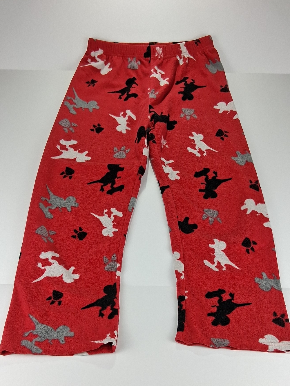 Boys Quad Seven Fleece Pajama Pants Size 12/14 With Red Dinosaur Prints